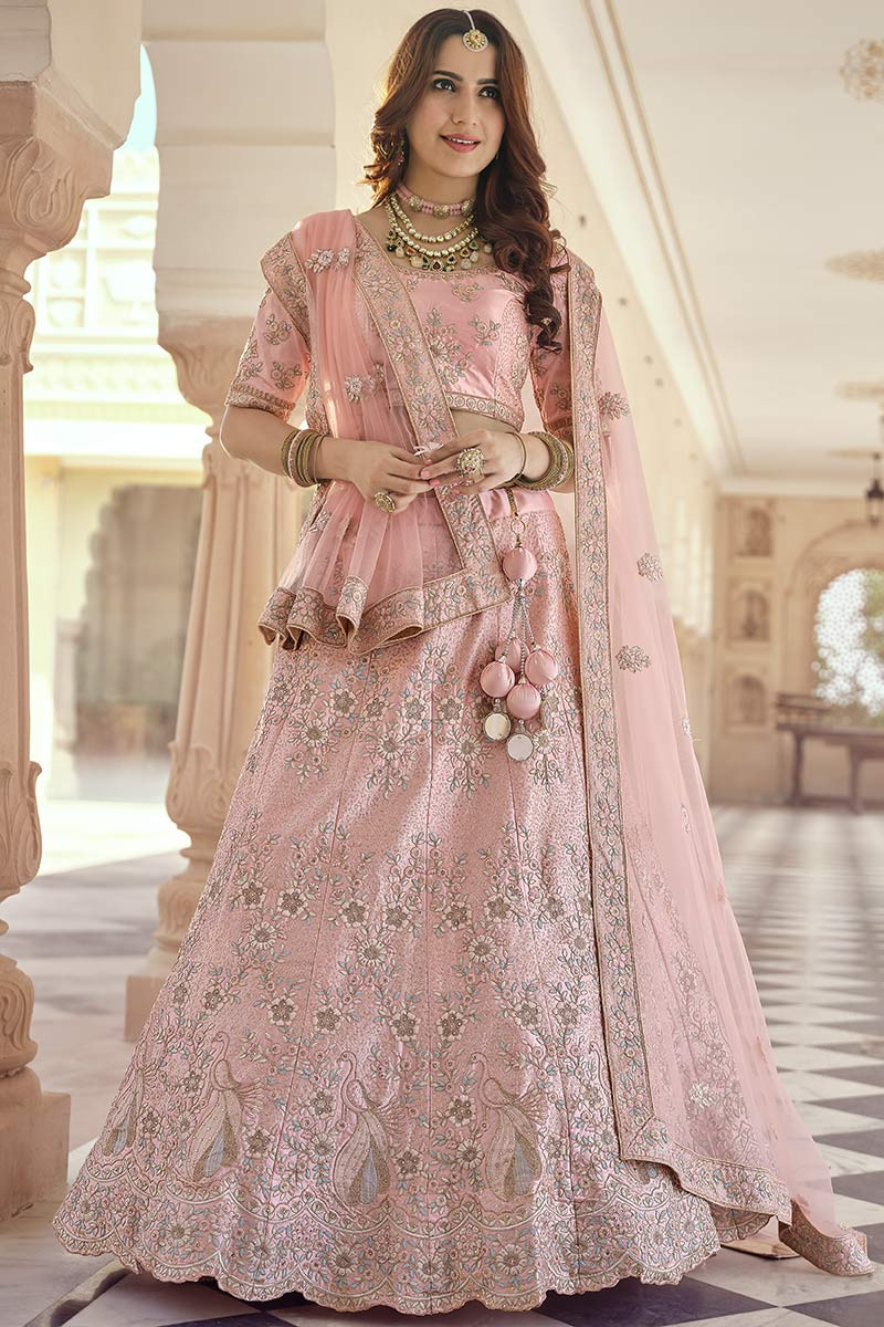 Baby pink lehenga online on sale