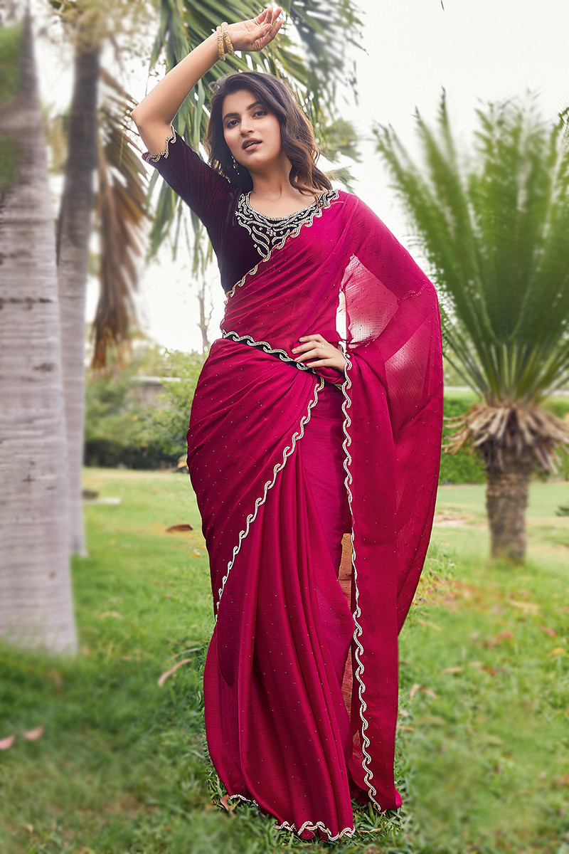 Chiffon saree for wedding top