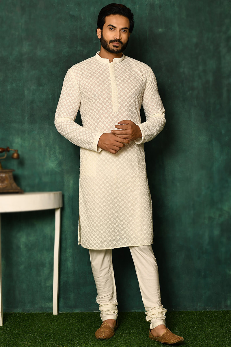 White deals churidar kurta