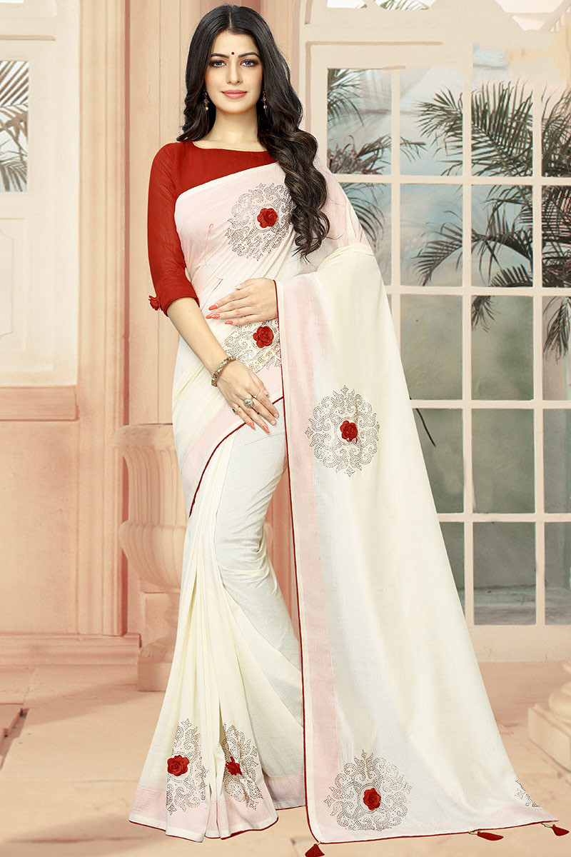 Buy White Bridal Saree Online for wedding reception-hautamhiepplus.vn