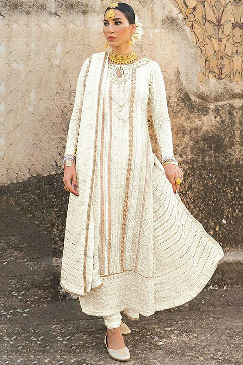 White and sales golden churidar