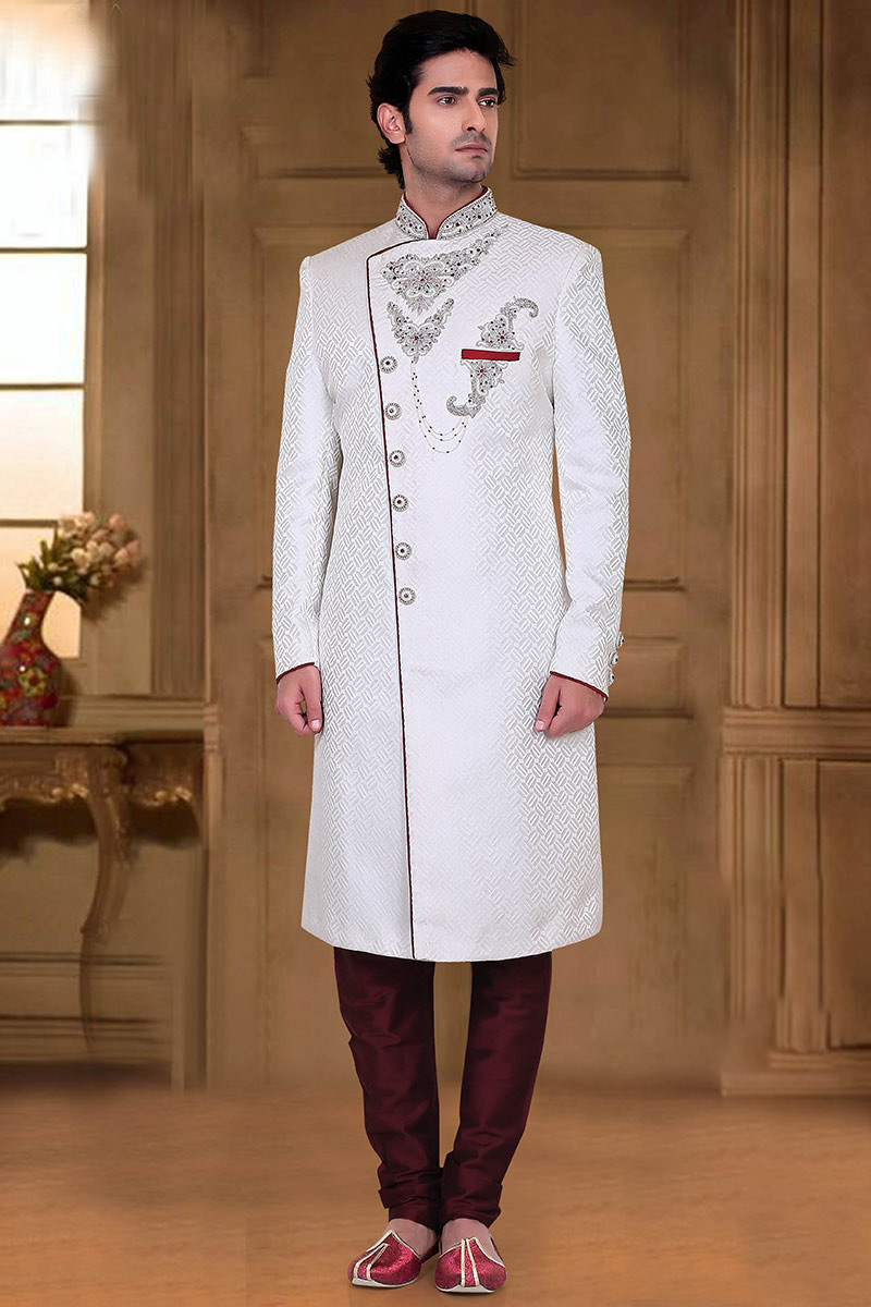 Jacquard indo shop western sherwani