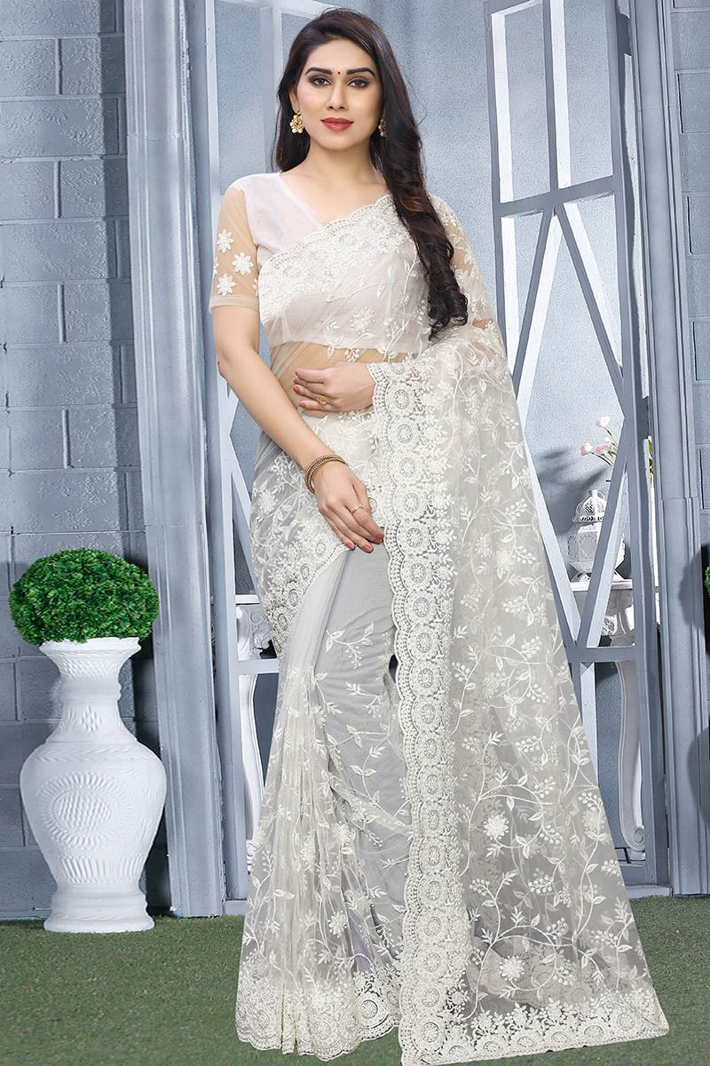 Buy White Crochet Embroidery Bateau Saree Blouse For Women by Pranay Baidya  Online at Aza Fashions.