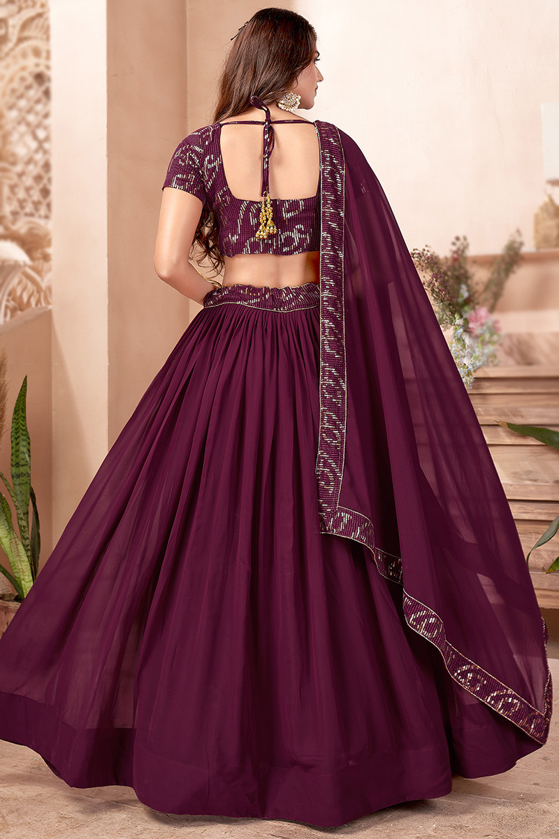 Maroon Color Embroidered Attractive Party Wear Silk Lehenga Choli – BEST  SAREE