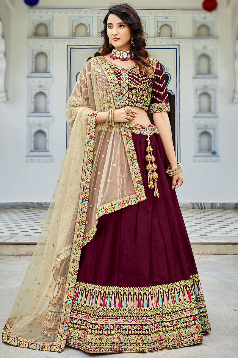 Semi-Stitched Embroidered Bridal Silk Lehenga Choli at Rs 3000 in Surat