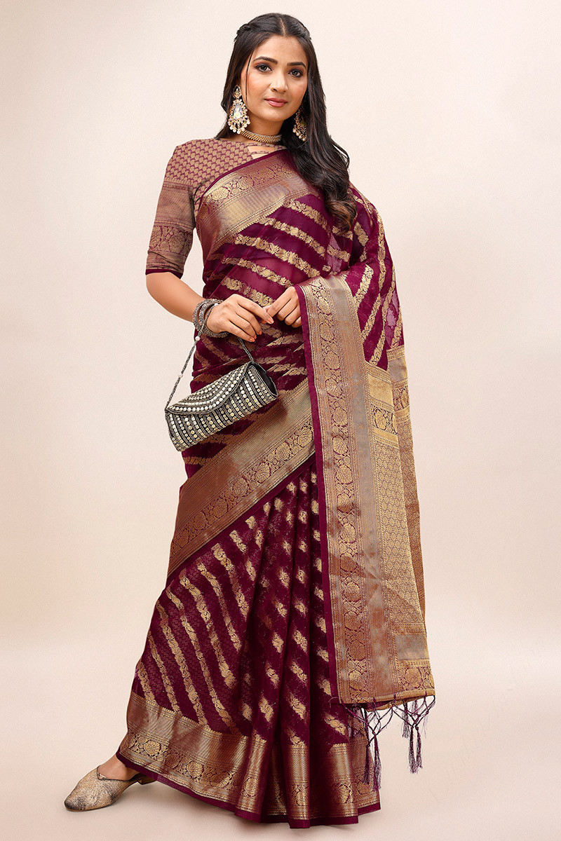 Buy Pure Organza Saree at Best Price Online in India | Taneira