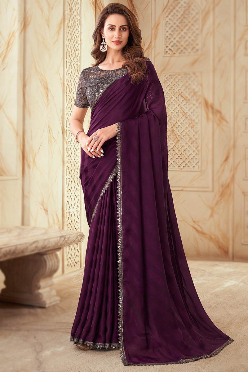 Purple Patola Silk Fancy Printed Saree