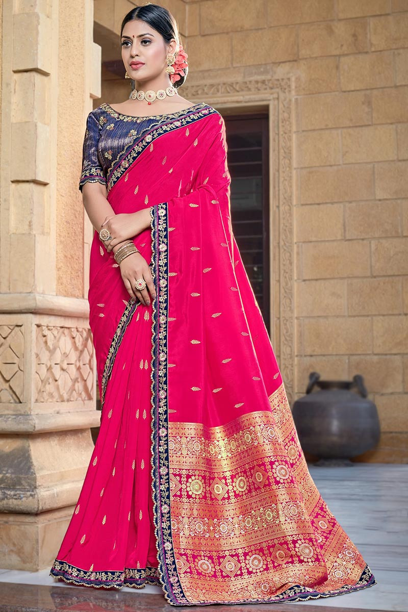 Bridal saree pink colour deals