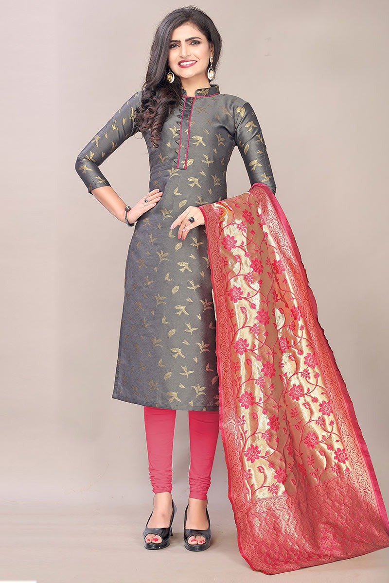 Banarasi cheap silk churidar