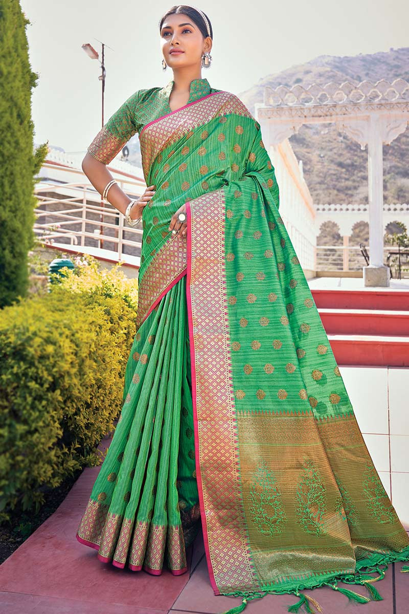  Nency Fashion Women Banarasi Silk Zari Woven Work