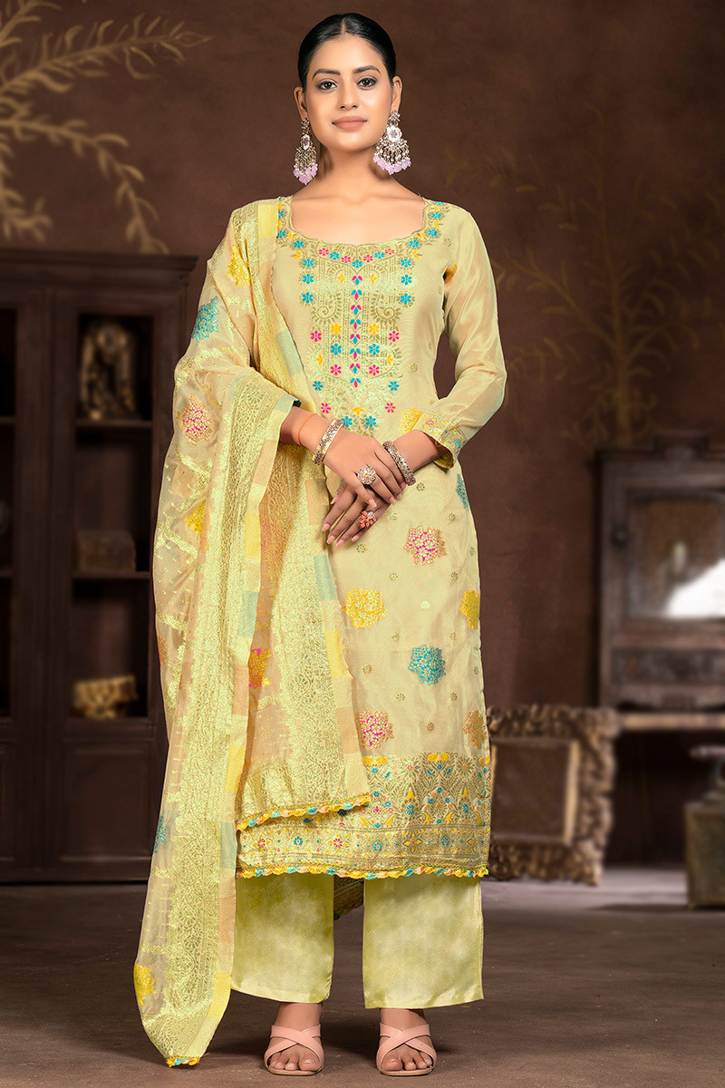 Pale yellow suit top