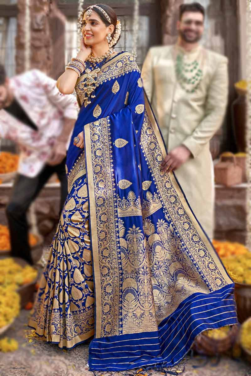 1528779: Wedding Blue color Georgette fabric Saree