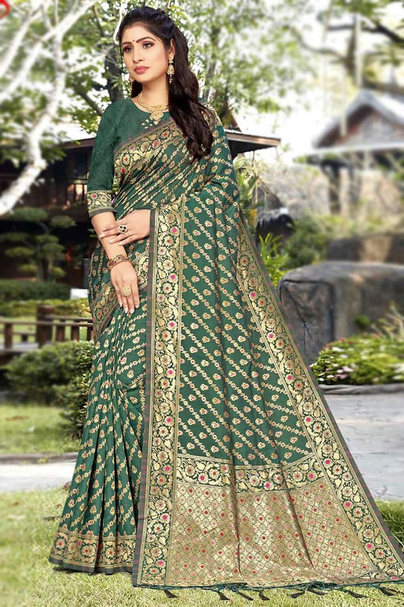 Buy Green Sarees for Women by MIRCHI FASHION Online | Ajio.com