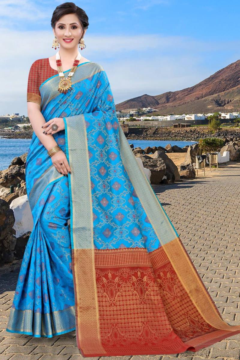 Georgette Party Wear Saree in Blue with Sequence work | Party wear sarees,  Readymade saree, Party wear