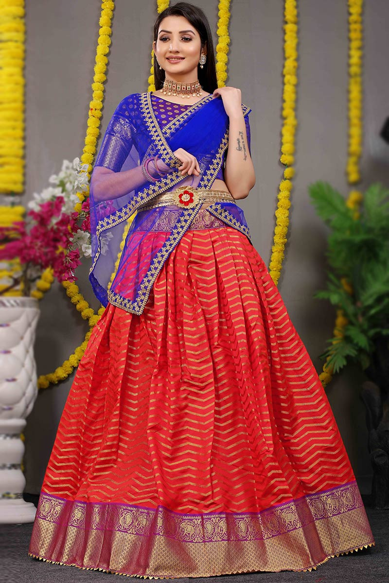 BLUE EMBROIDERED GEORGETTE SEMI STITCHED LEHENGA Manufacturer Supplier from  Surat India
