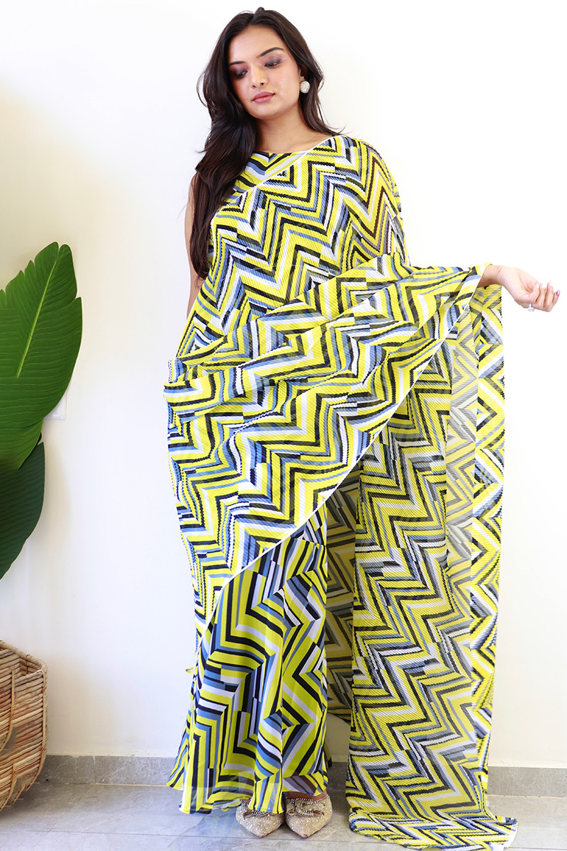 Printed saree gown clearance