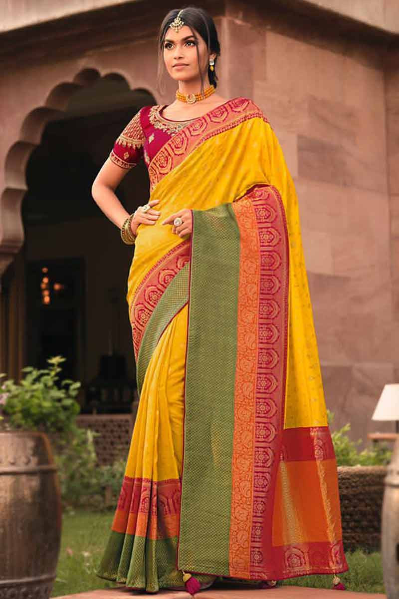 Trending Styles | Yellow Wedding Sarees online shopping | Page 3