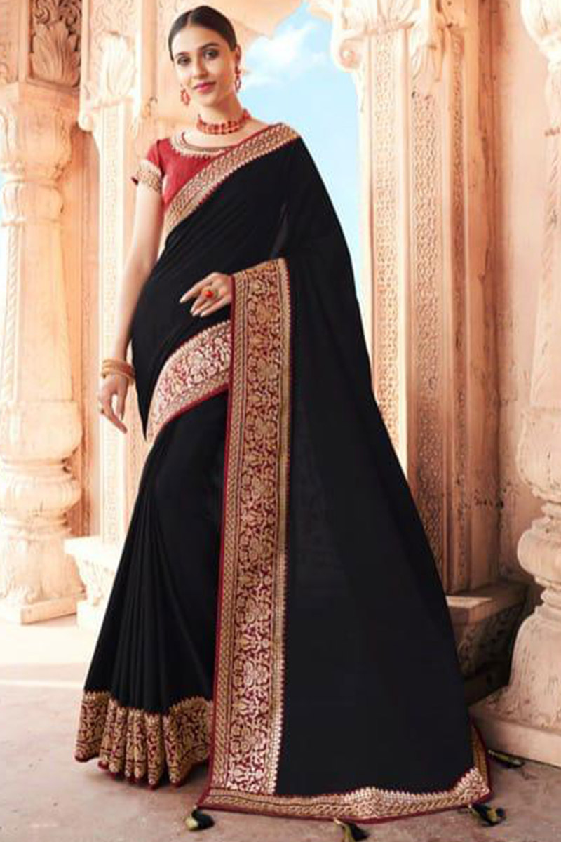 Art Silk Black Saree