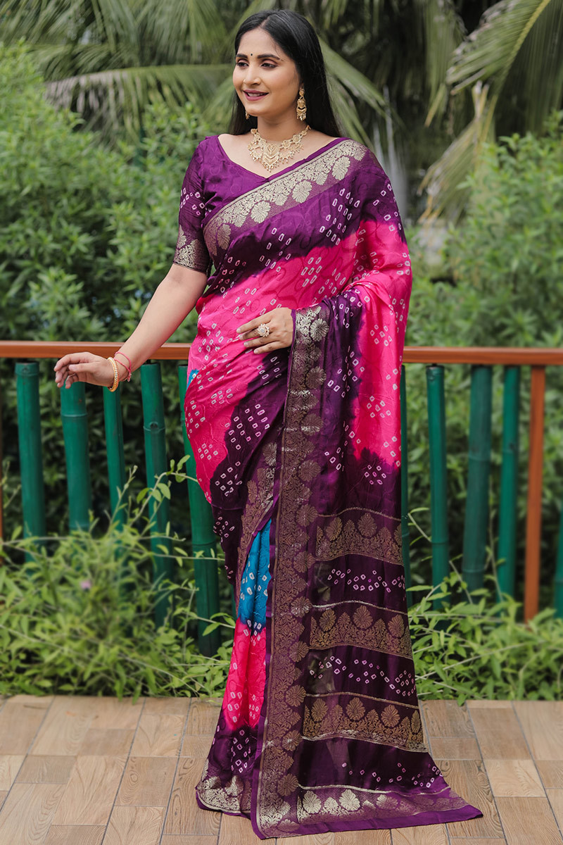 Silk multicolor saree outlet