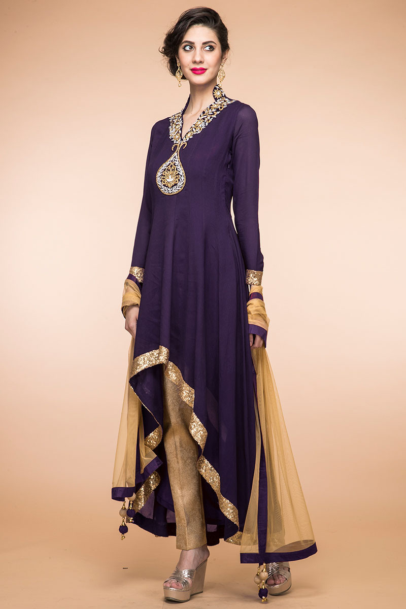 dark purple anarkali