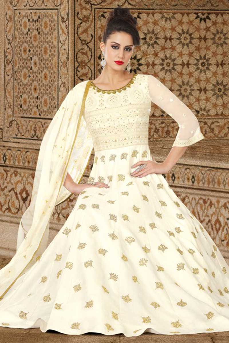 half white anarkali