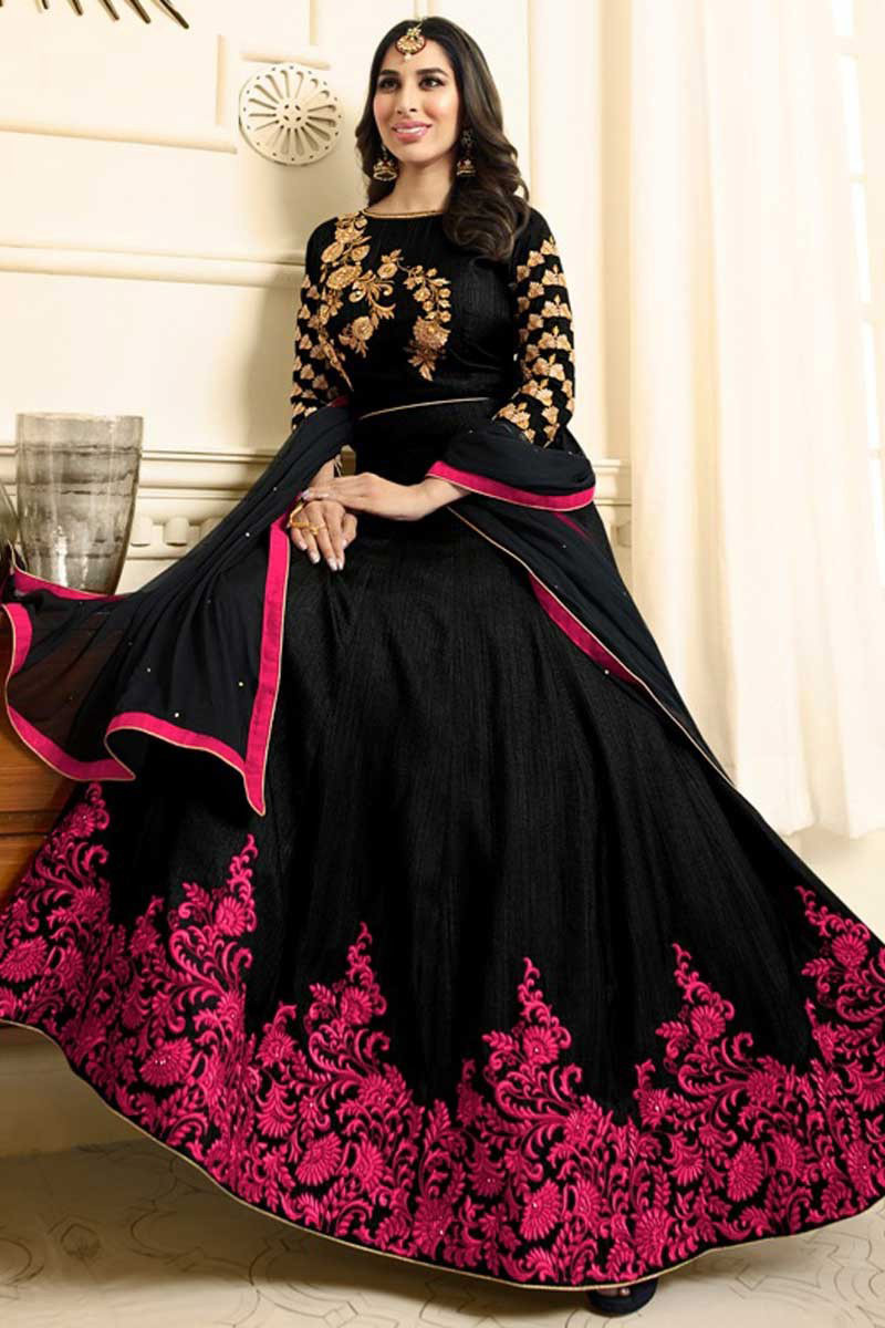 black pink anarkali