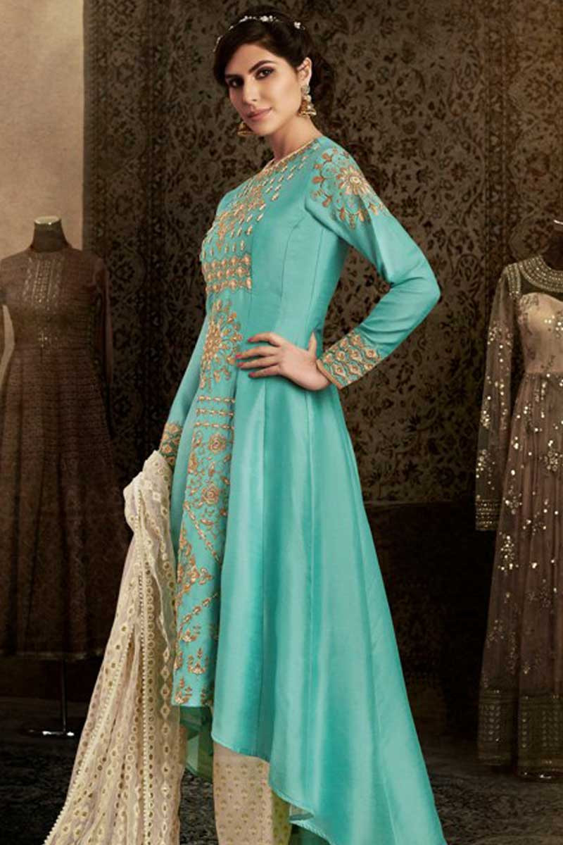 blue silk pants outfit