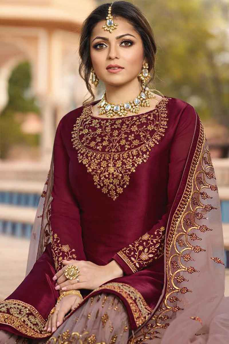 red garara suit