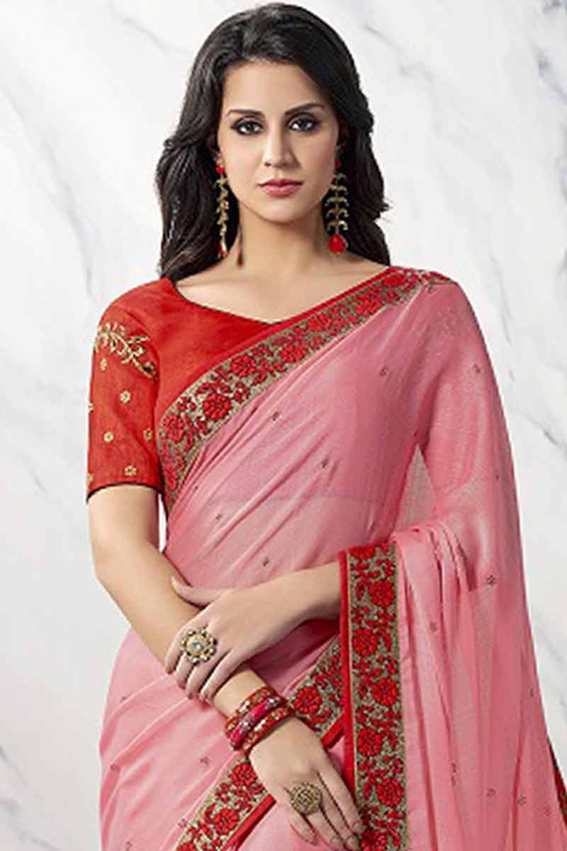 light pink chiffon blouse
