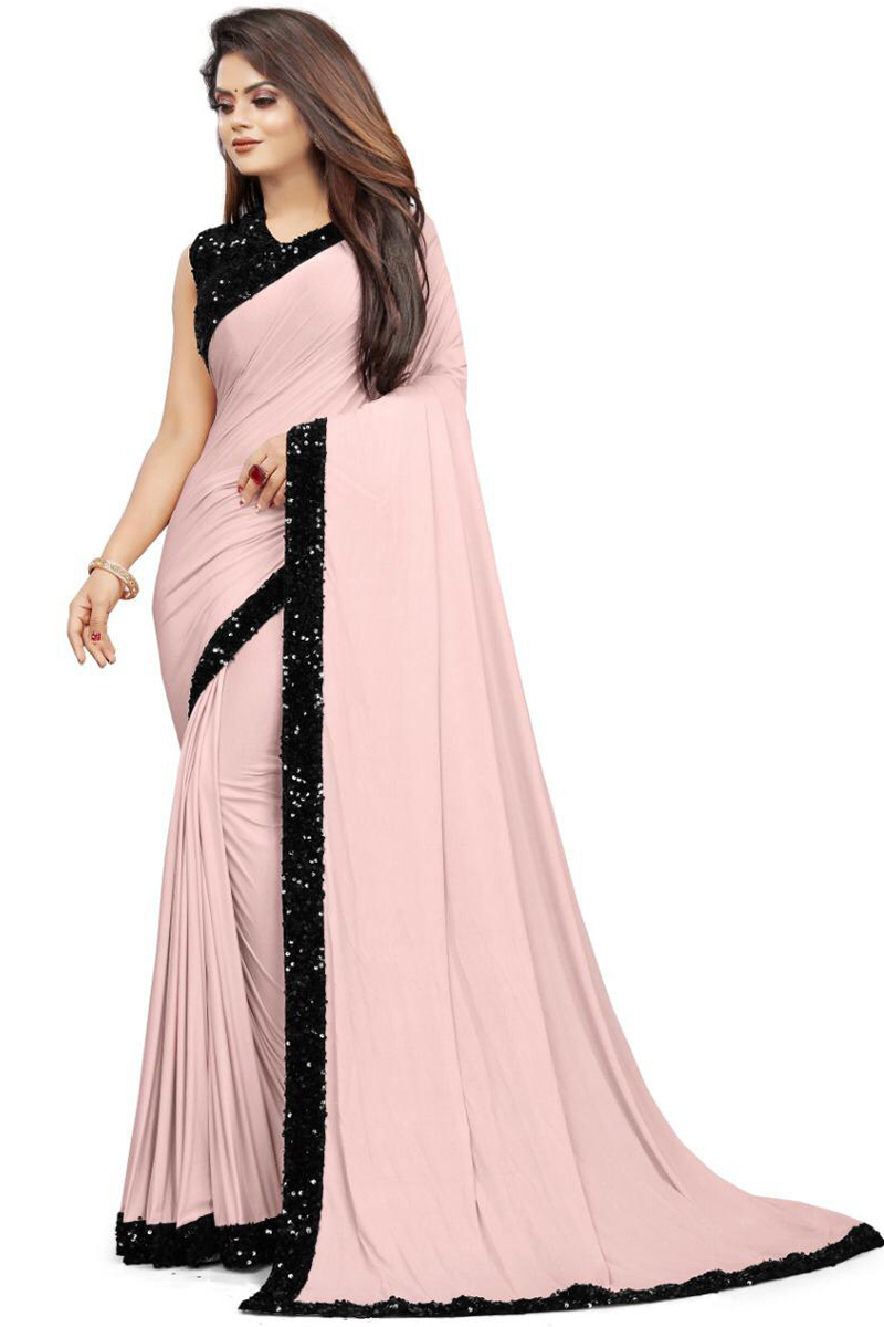 baby pink party wear saree