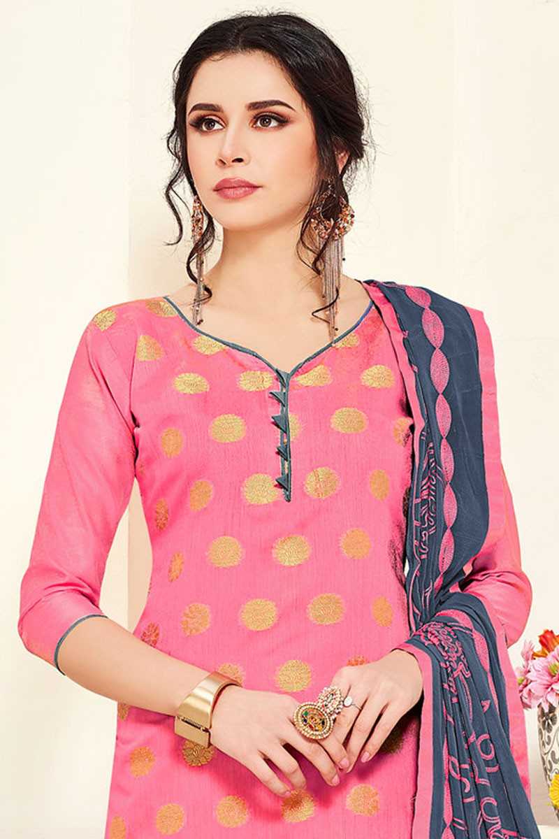 Buy Banglori Silk Churidar Suit In Coral Pink Colour Online - LSTV05193 ...