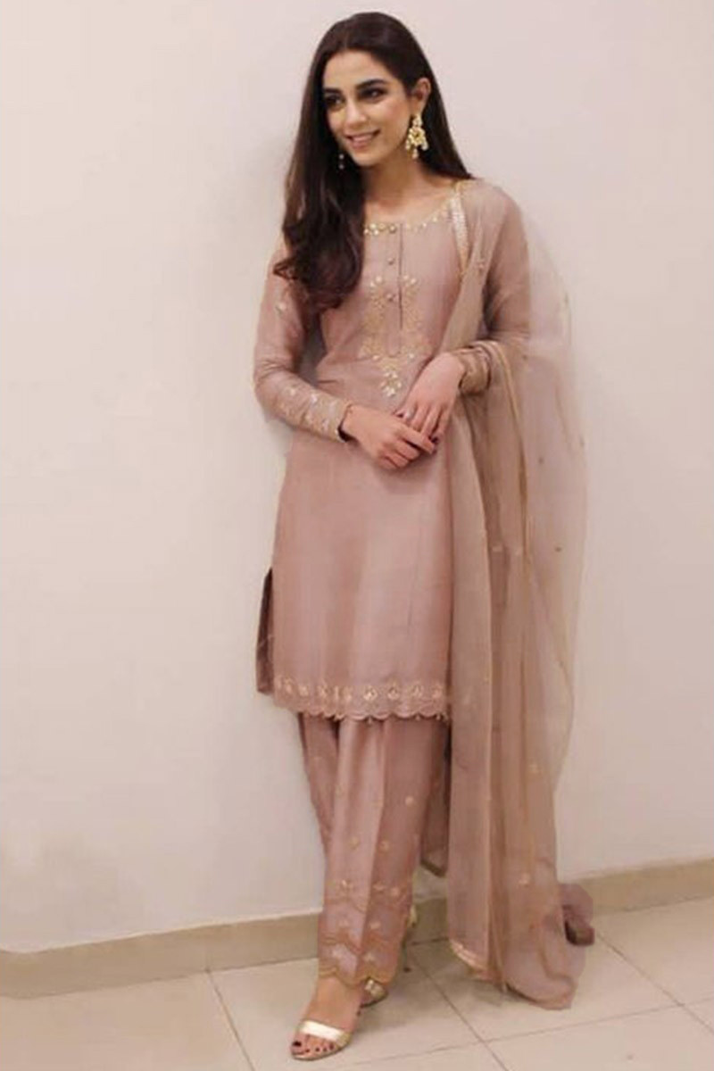 Buy Banglori Silk Pakistani Pant Style Suit In Pink Color Online ...