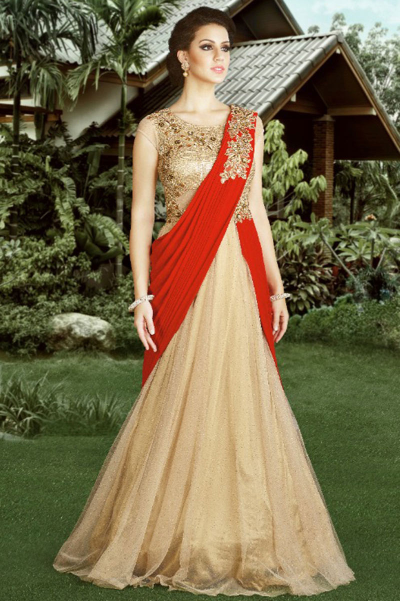 Net party wear gown clearance