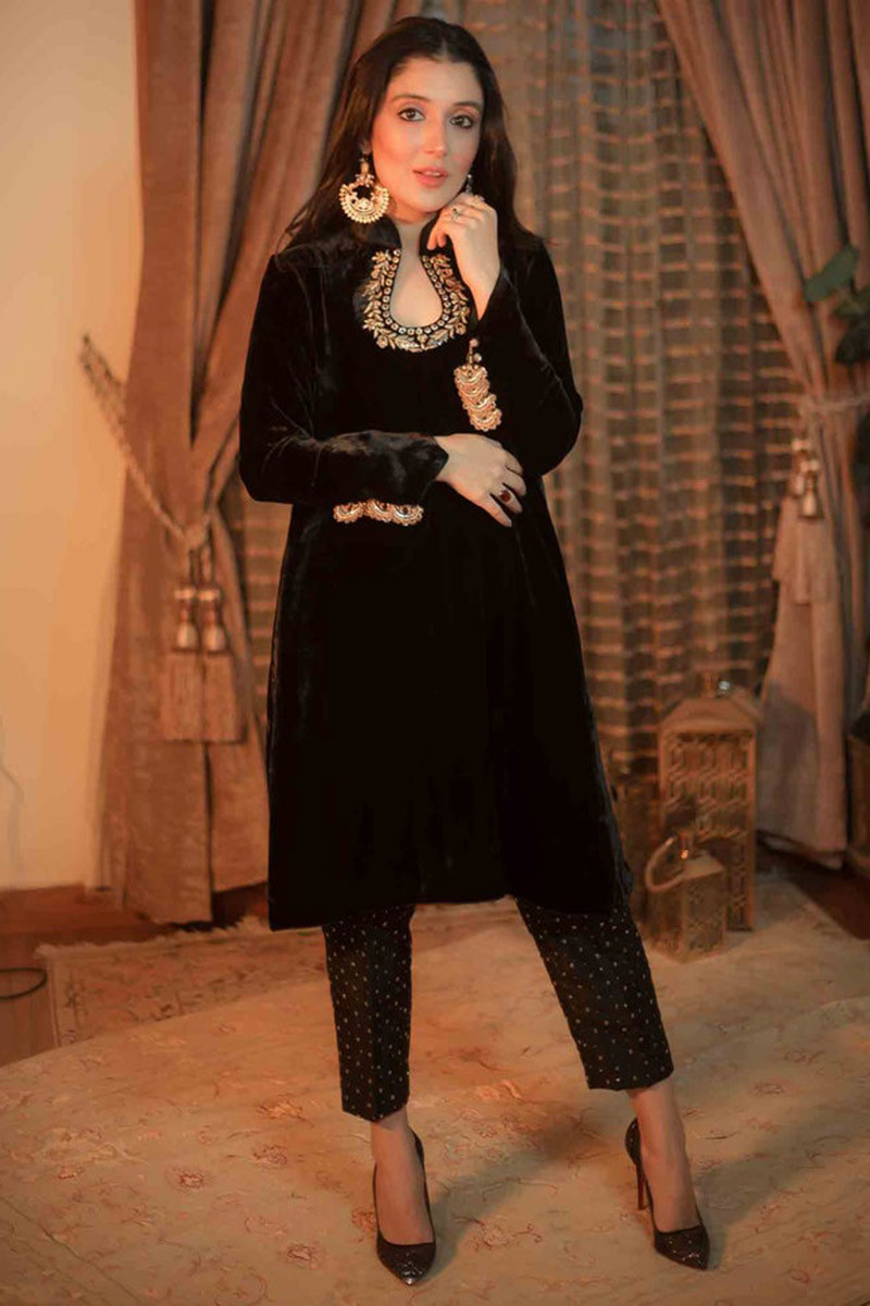 black velvet trouser suit