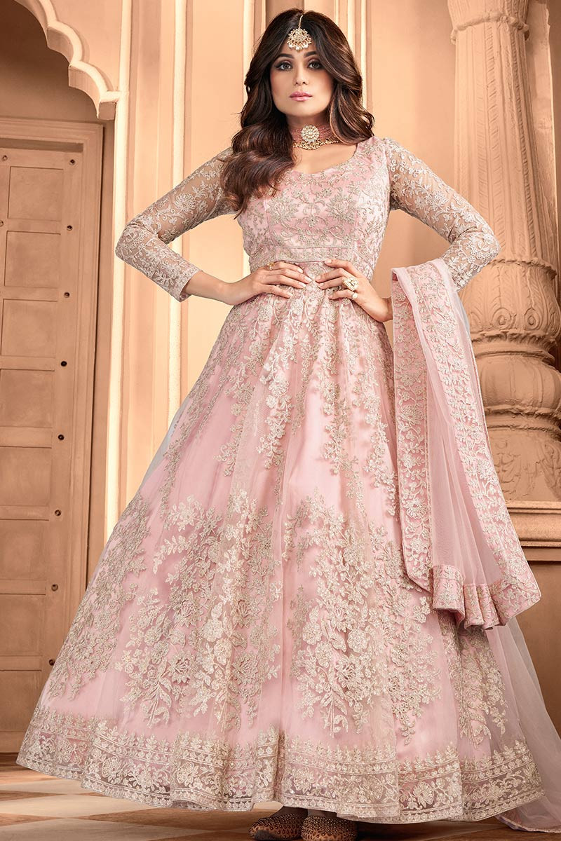 blush pink anarkali