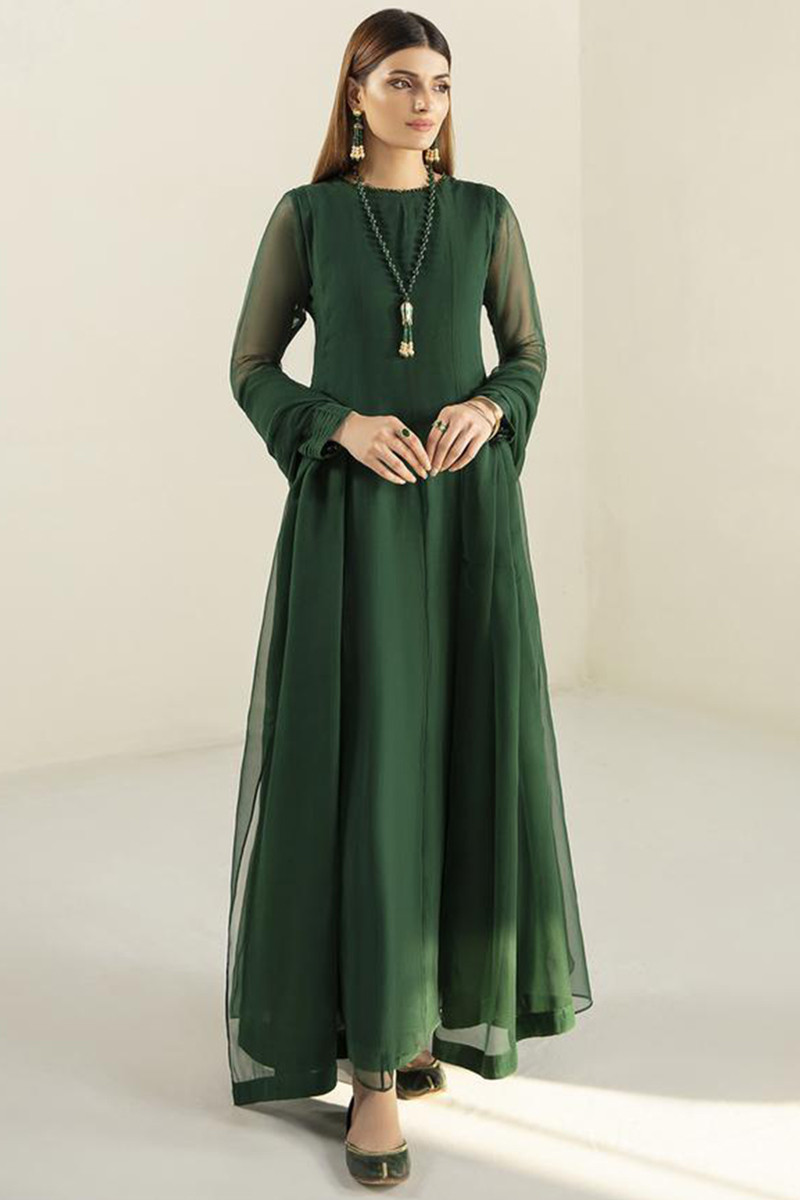 Trending Anarkali Suit in Bottle Green Plain Fabric LSTV115287