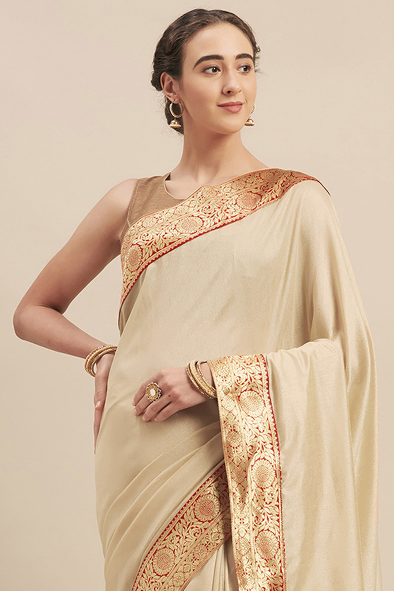 Buy Art Silk Plain Saree With Blouse ( Colours Available) online |  Looksgud.in