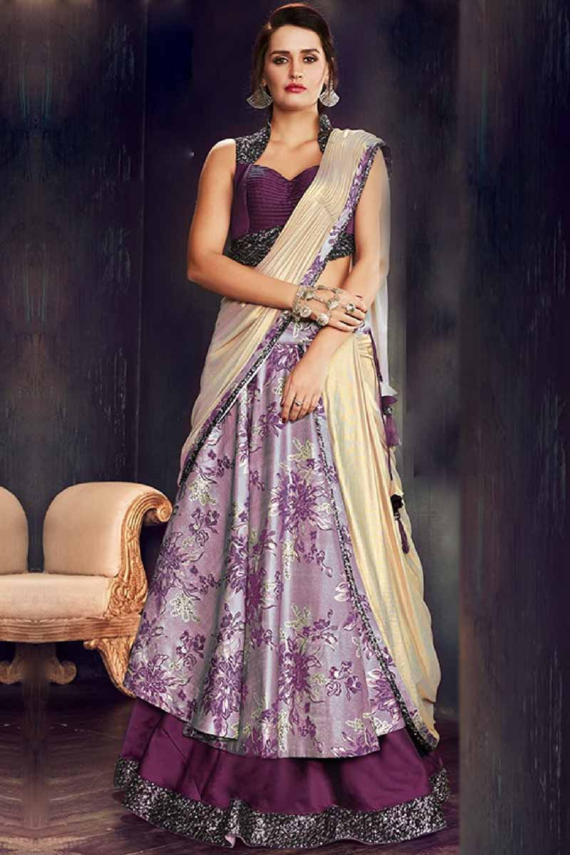 Purple blouse for lehenga Clearance