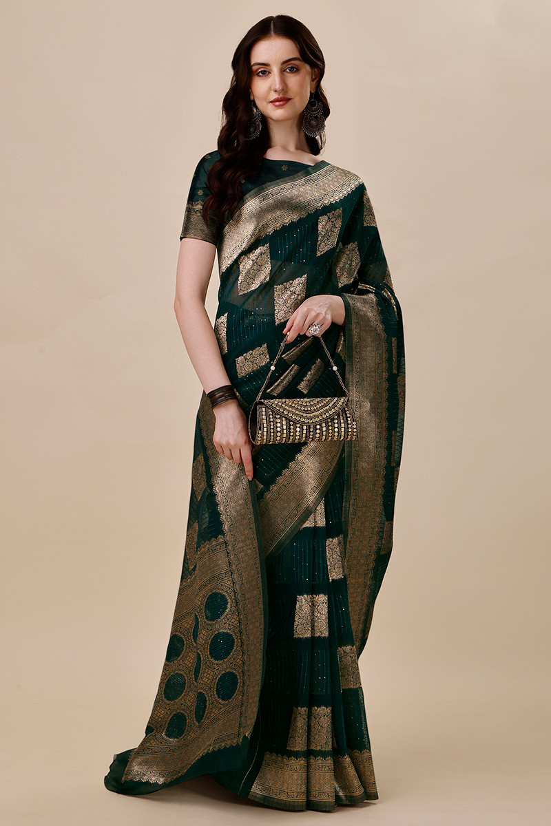 The Sky is Blue : Handpainted Elephant Motif Linen Saree with Zari Border |  geetanjaliboutique