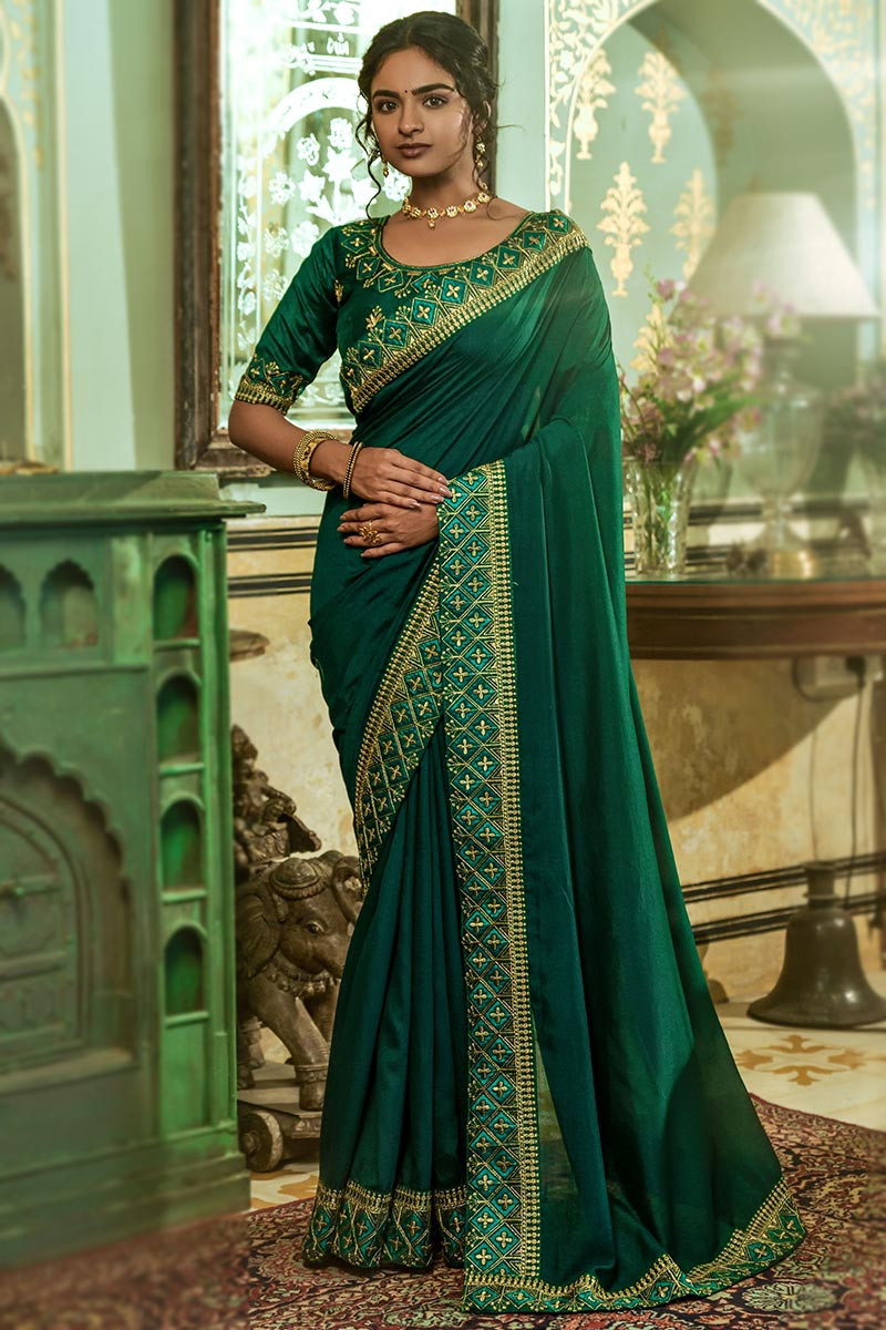 Linen Casual Saree in Green with Printed work in 2023 | Wedding sarees  online, Casual saree, Saree look