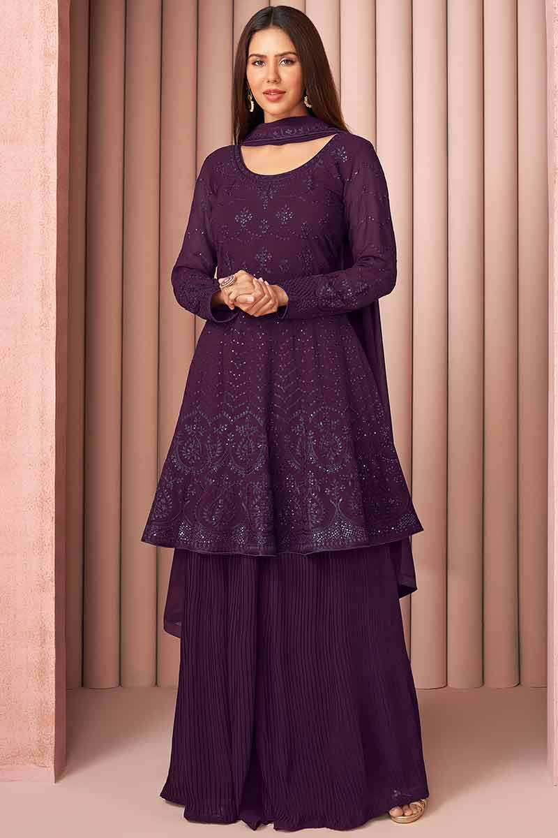 Modern Gharara Sharara Dress Grey Colour  Farshi Gharara Dress