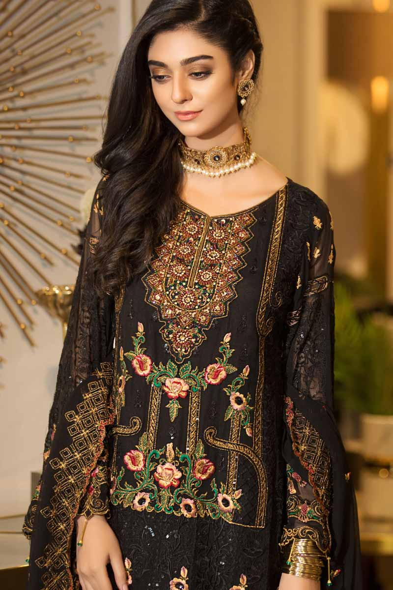 black chiffon pant suit