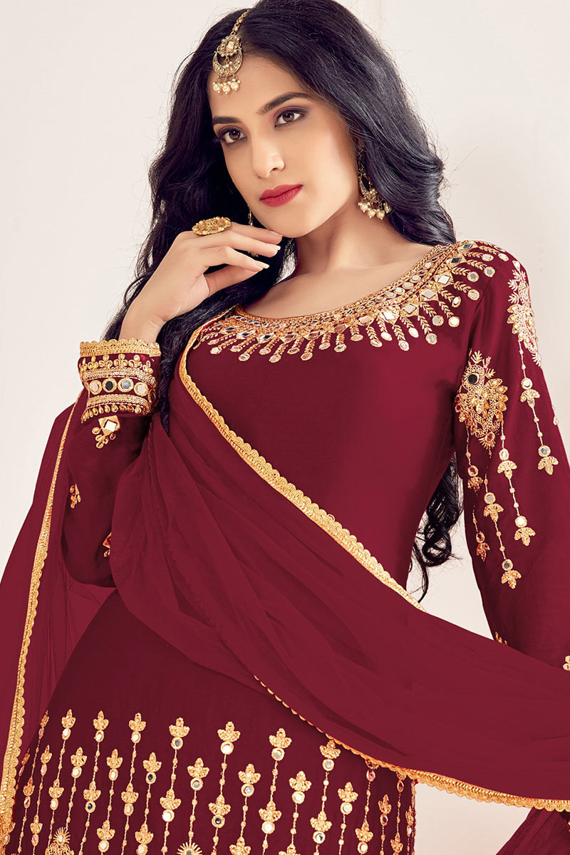 Buy Online Satin Pink Patiala Salwar Suit  151860 