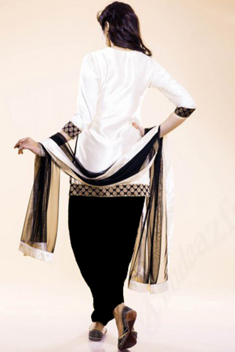 Multi Colour Pashmina Silk Patiala Salwar Kameez
