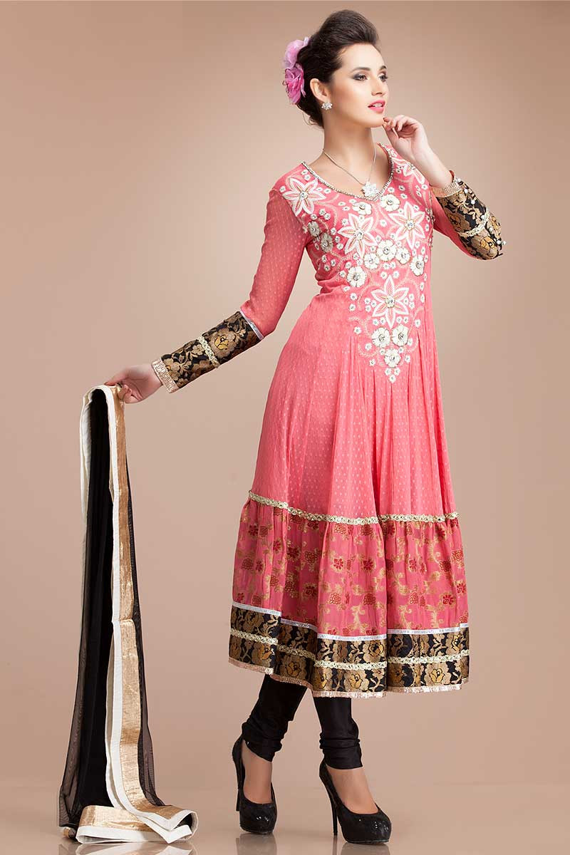Sleeve Anarkali Churidar Suits