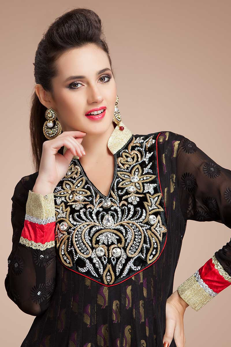 Grey Four Piece Suit Designer Ladies Kameez Online Andaaz Fashion