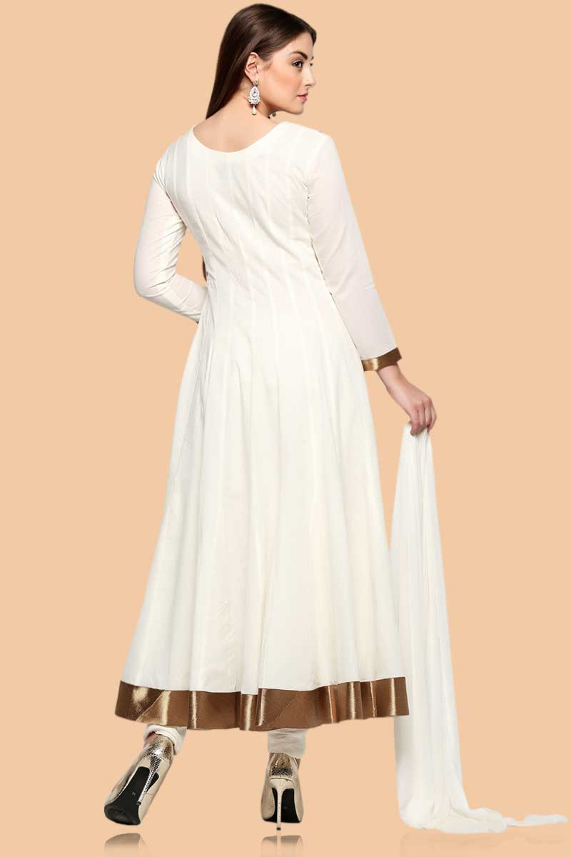 white cotton anarkali dress