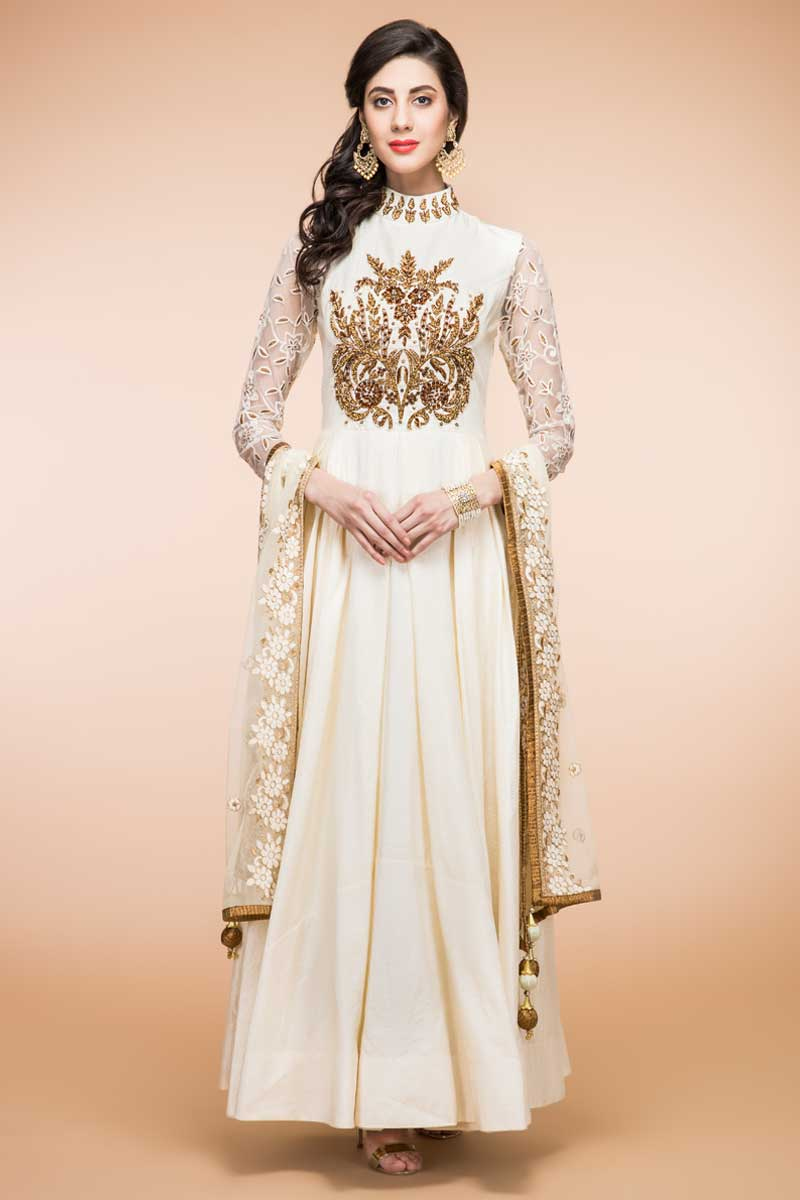 collar neck anarkali dress