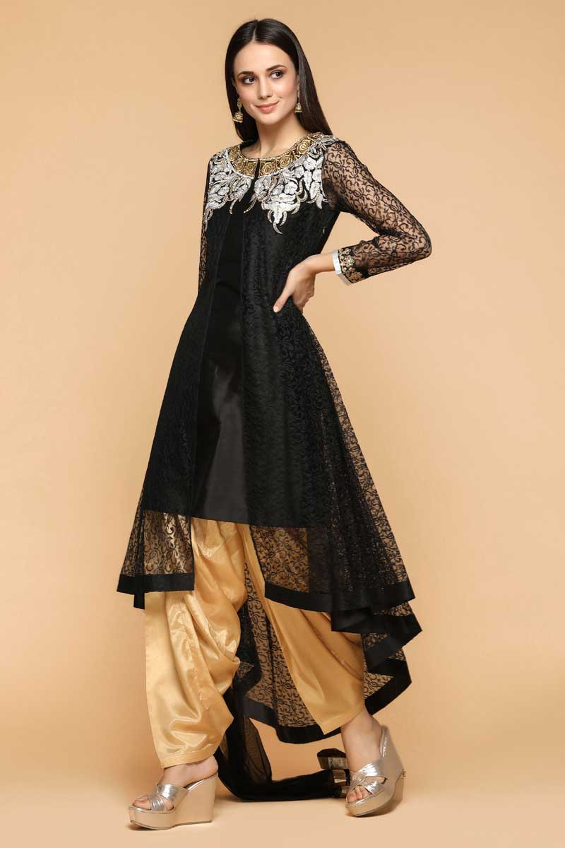 patiala dress black colour