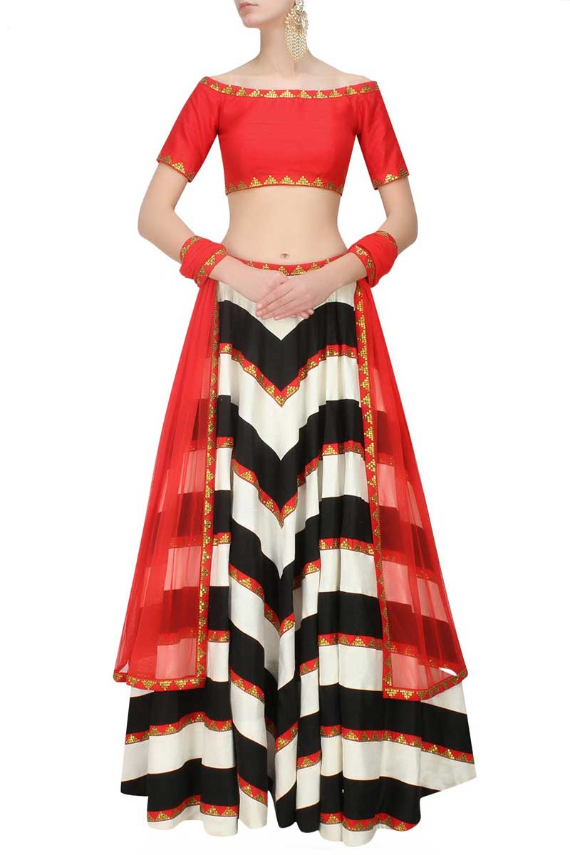 half shoulder choli
